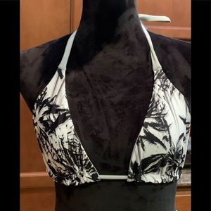 Forever Young Triangle Bikini Top Only, Size Large, and Black snd White in color